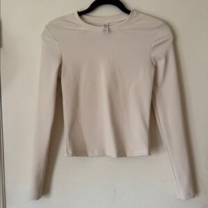 90 Degree By Reflex Beige Long Sleeve Top